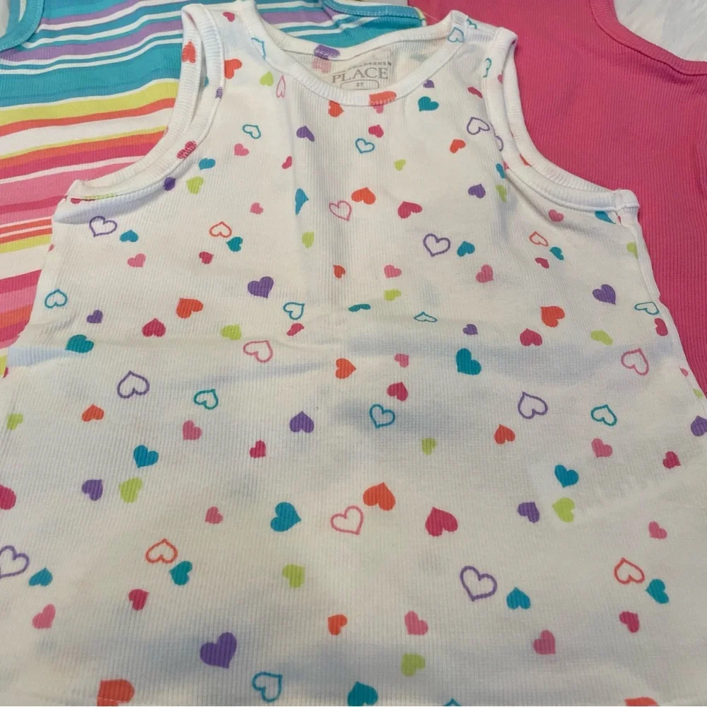 💛🩷The Children's Place Girls Tank Tops Set of 3 Size 18-24M NWT